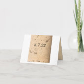 Beige marmer Dank u nota Kaart (Achterkant)