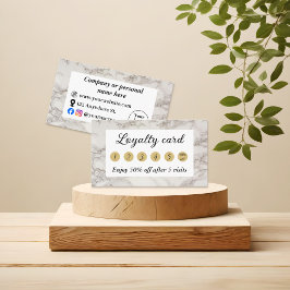 Beige marmer klantenkaartje