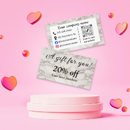 Beige marmer kortingskaartje