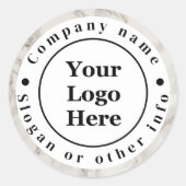 Beige marmer ronde sticker (Voorkant)