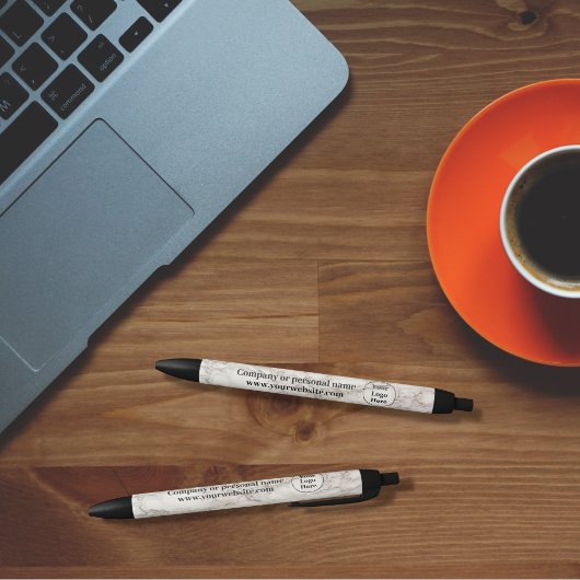 Beige marmer zwarte inkt pen