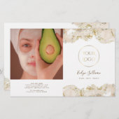 Beige marmering design bifold brochure (Voorkant / Achterkant)