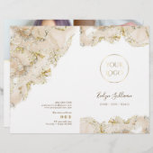 Beige marmering design service menu brochure (Voorkant / Achterkant)