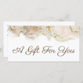 beige marmering ontwerp cadeaubon (Voorkant / Achterkant)