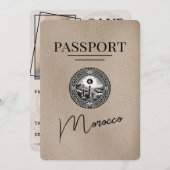 Beige Marokko Paspoort Bewaar de datum Save The Date (Voorkant / Achterkant)