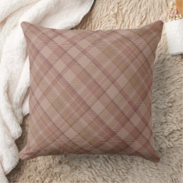 Beige Mauve Plaid Pattern Design Kussen