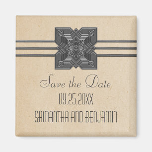 Beige Medallion Border sparen de Magnet van de Dat Magneet