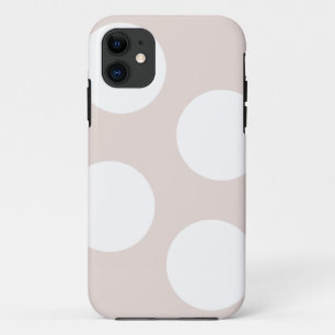 Beige met grote witte stippen iPhone 11 hoesje