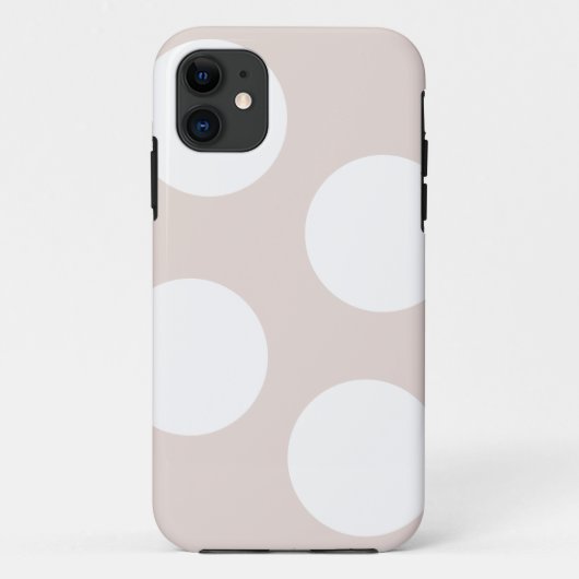Beige met grote witte stippen Case-Mate iPhone case (Achterkant)
