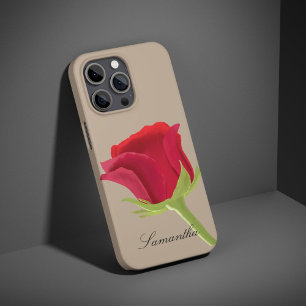 Beige met rode roze iPhone-hoesje iPhone 16 Pro Max Hoesje