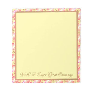 Beige met roze en zacht geel notitieblok