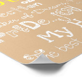 Beige Mijn dochter Love and Inspiration Poster (Hoek)