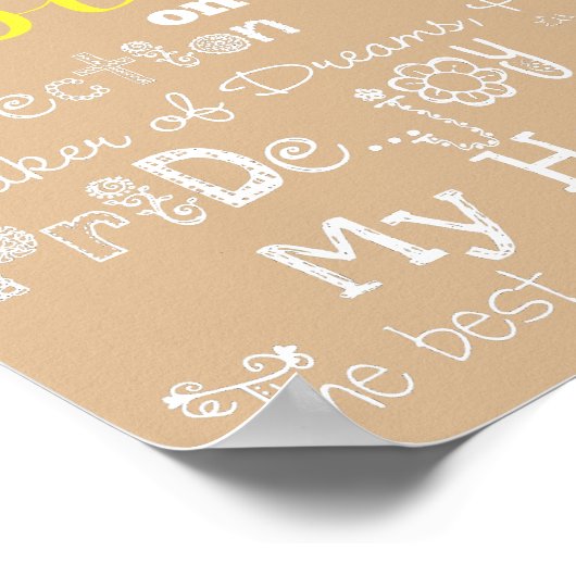 Beige Mijn dochter Love and Inspiration Poster (Hoek)