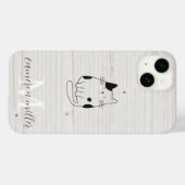 Beige minima moderne Monogramme initial Nom Coque (Verso (horizontal))