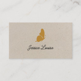 Beige  Minimal Elegant Butterfly Visitekaartje