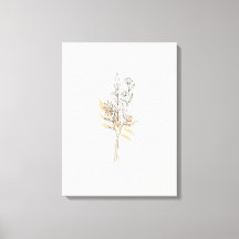 Beige Minimal Line art bloem Canvas Print