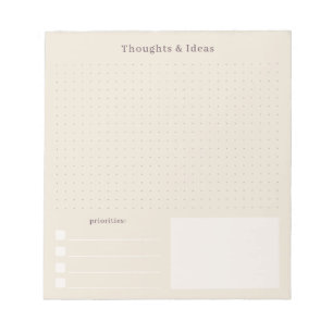 Beige minimale en simpele Gedachten & Ideeën  Notitieblok
