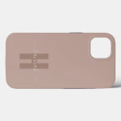 Beige Minimale Matig Monogram Initiaal Case-Mate iPhone Case (Achterkant (horizontaal))