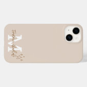Beige Minimale Matig Monogram van het Initiaal Naa Case-Mate iPhone Case (Achterkant (horizontaal))