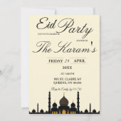 Beige Minimalist elegant Eid Party Invitation (Devant)