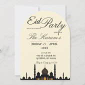 Beige Minimalist elegant Eid Party Invitation Card (Devant)
