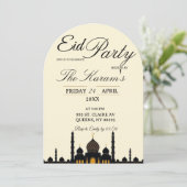 Beige Minimalist elegant Eid Party Invitation Card (Debout devant)