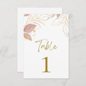 Beige Minimalist Number Kaart (Voorkant / Achterkant)