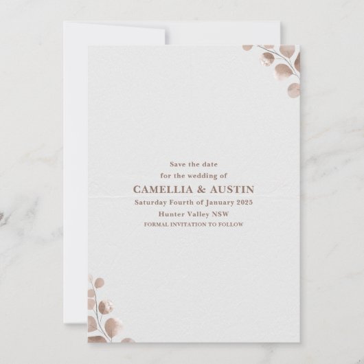 Beige Minimalist Wedding Invitation (Devant)