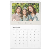 Beige Minimalistische Familie Foto 2026 Maandelijk Kalender (Mar 2026)