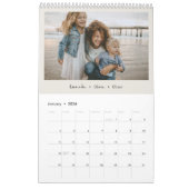 Beige Minimalistische Familie Foto 2026 Maandelijk Kalender (Jan 2026)