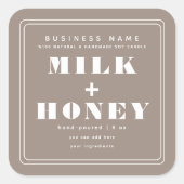 Beige minimalistische moderne kaars product label (Voorkant)