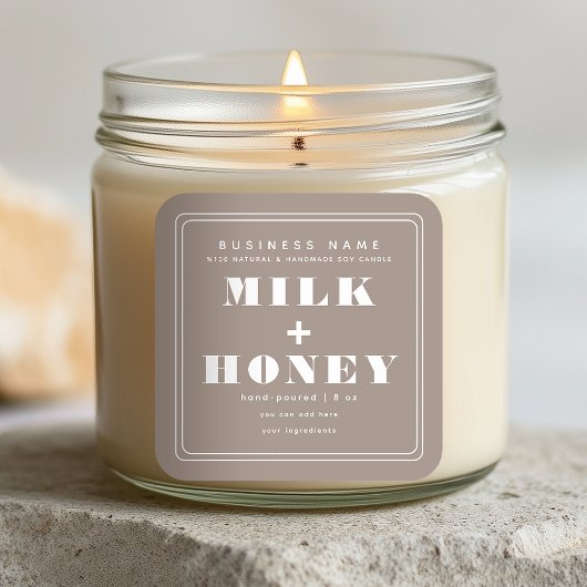 Beige minimalistische moderne kaars product label