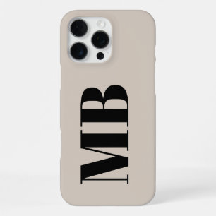 Beige Minimalistische Moderne Krachtige Initiaal M iPhone 16 Pro Max Hoesje