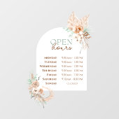 Beige Mint Rozen en Boog Openingstijden Venster Cl Raamsticker (Vel)