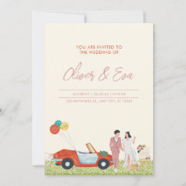 Beige Modern De bruiloft uitnodiging