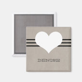 Beige Modern Heart Magnet Magneet (Voorkant / Achterkant)