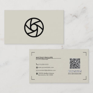 Beige Modern Uw Aangepaste Logo Fotografie  Visitekaartje