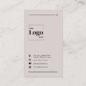 Beige moderne Carte de visite neutre des médias so (Dos)