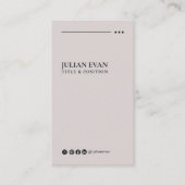 Beige moderne Carte de visite neutre des médias so (Devant)