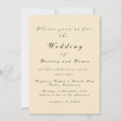 Beige moderne Elégant Mariage Invitation (Devant)