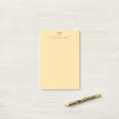 Beige Moderne Monogram-Calligraphy Gewone Naam Post-it® Notes (Op bureau)