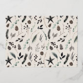 beige moderne scandi elegante kerstfoto folie feestdagenkaart (Achterkant)