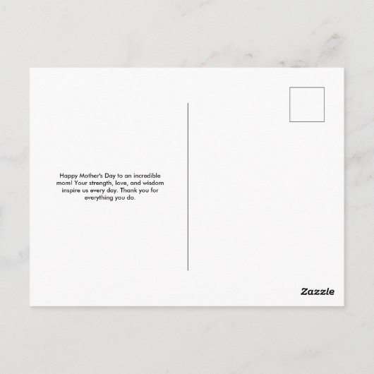 Beige Moederdag Briefkaart (Achterkant)