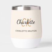 Beige monogram initialen naam eenvoudig (Achterkant)