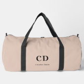 Beige monogram initialen naam plunjezak (Voorkant)