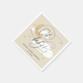 Beige Moon en Stars Script Oh Baby shower Napkins Servet (Hoek)