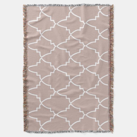 Beige Moroccan Lattice Pattern Deken (Voorkant Verticaal)