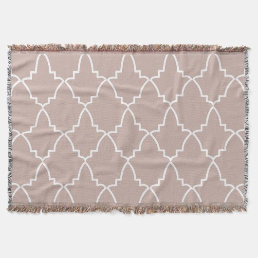Beige Moroccan Lattice Pattern Deken (Voorkant)