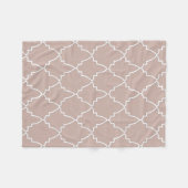 Beige Moroccan Lattice Pattern Fleece Deken (Voorkant (Horizontaal))
