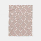 Beige Moroccan Lattice Pattern Fleece Deken (Voorkant)